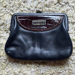 Elegant Black and Brown Leather coin purse